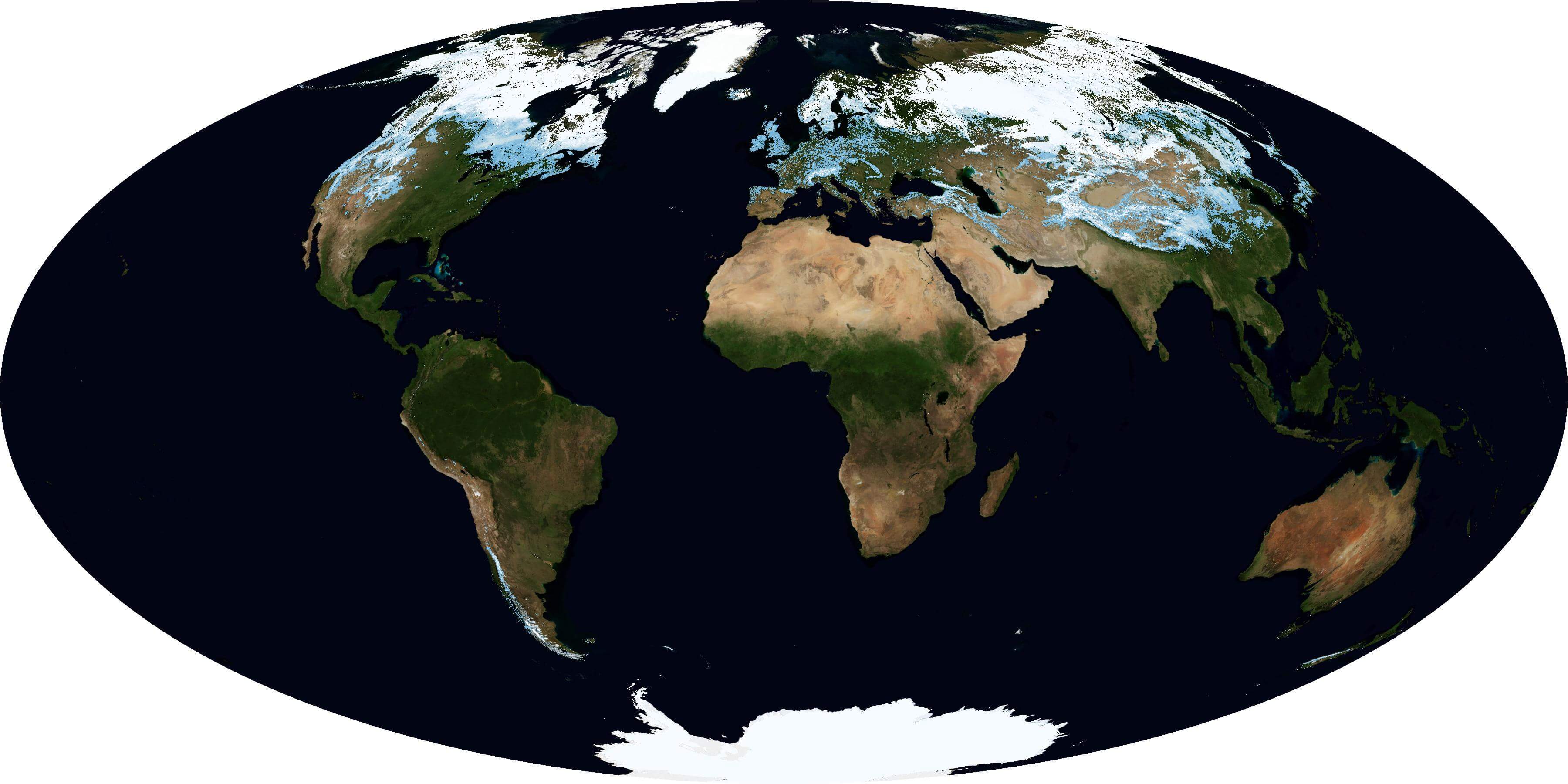 Carte satellite du Monde globe