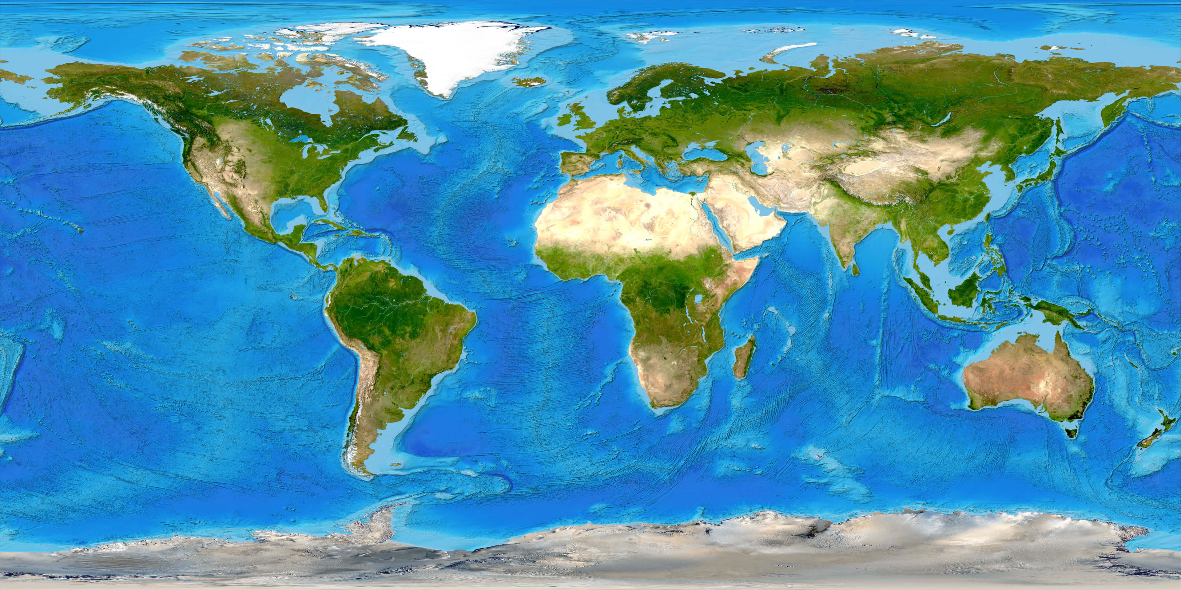 Grande Carte satellite du Monde lumineuse