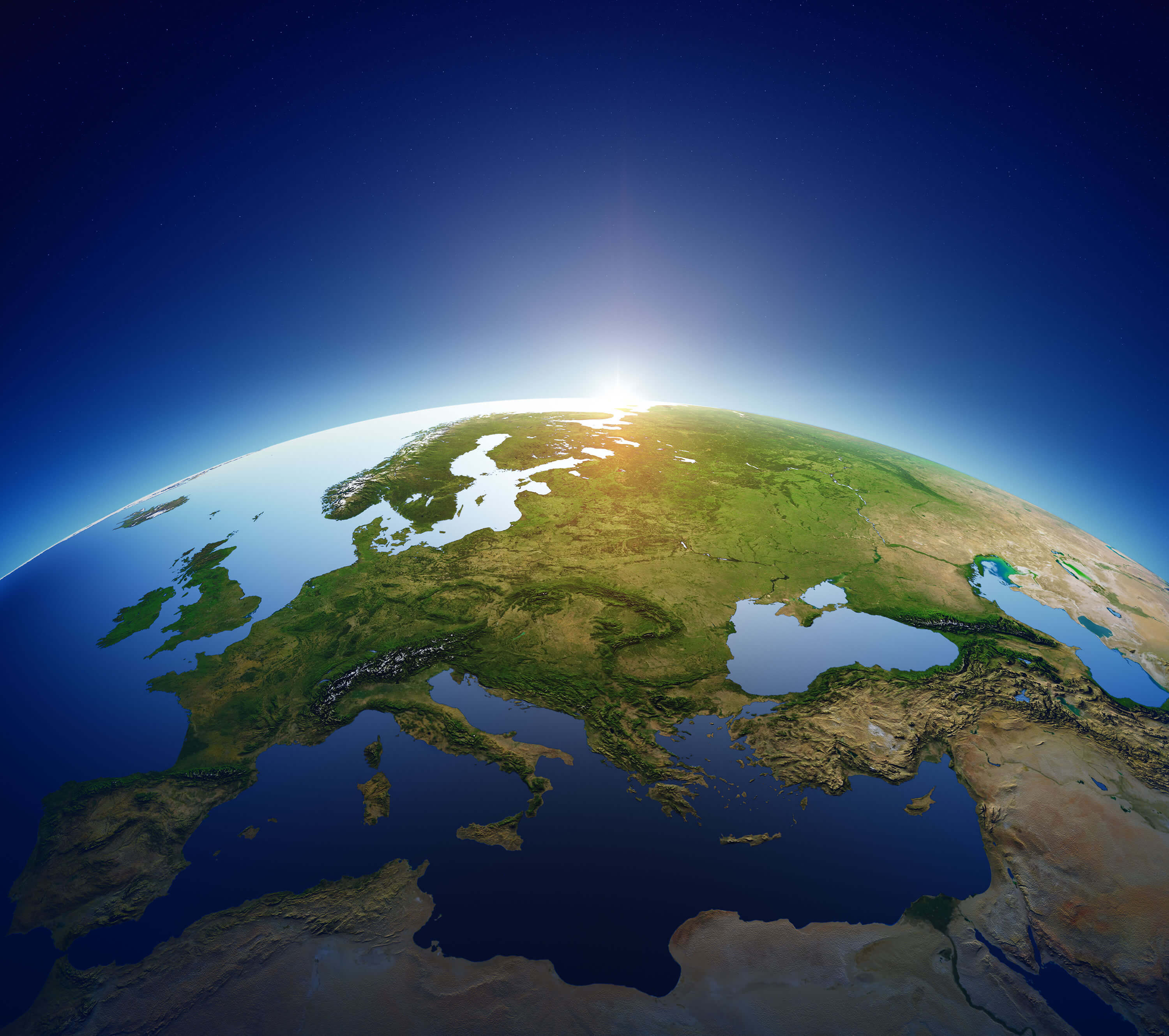 Vue satellite de l'Europe depuis lespace	