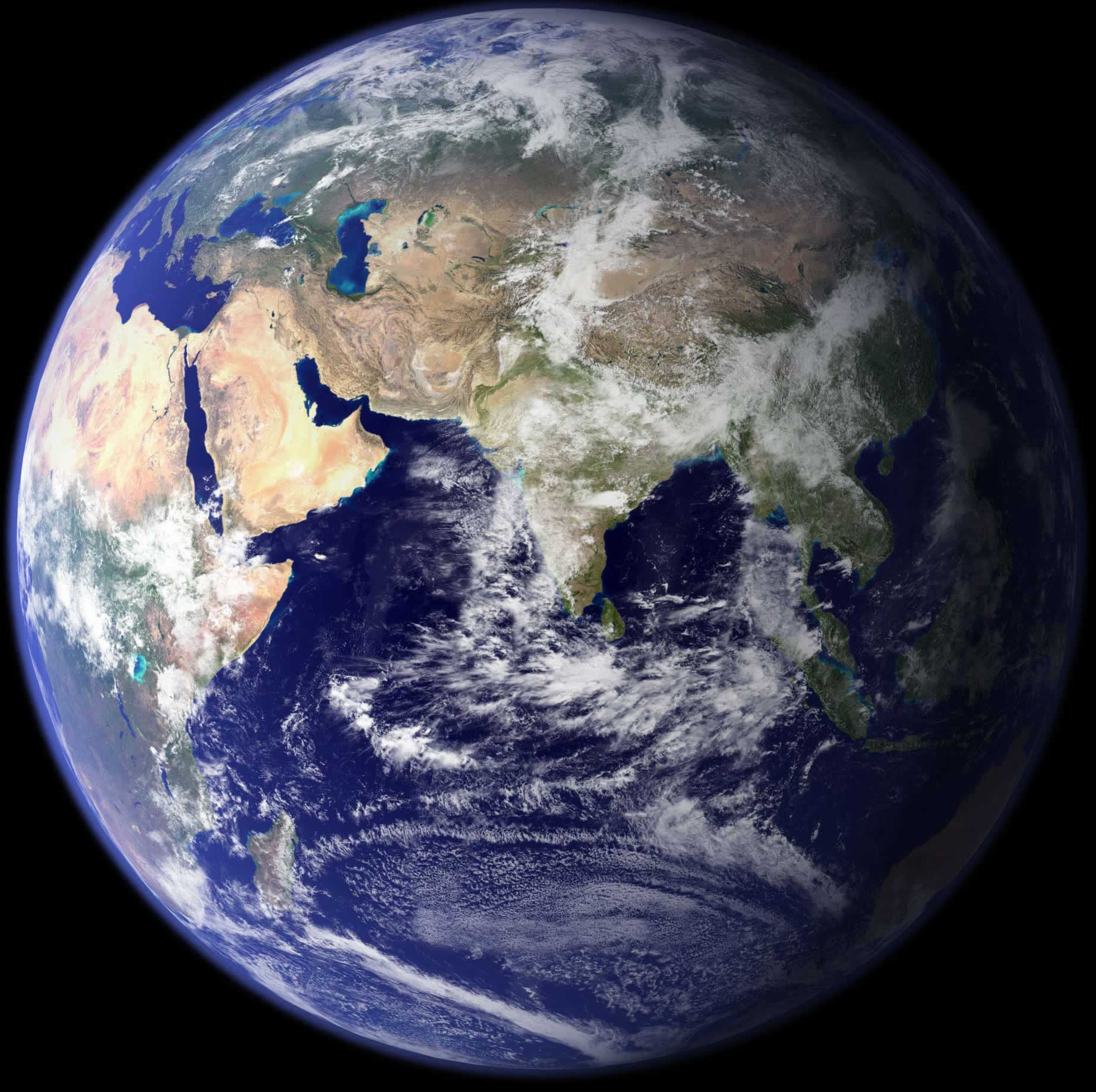 Carte Terre et Asie