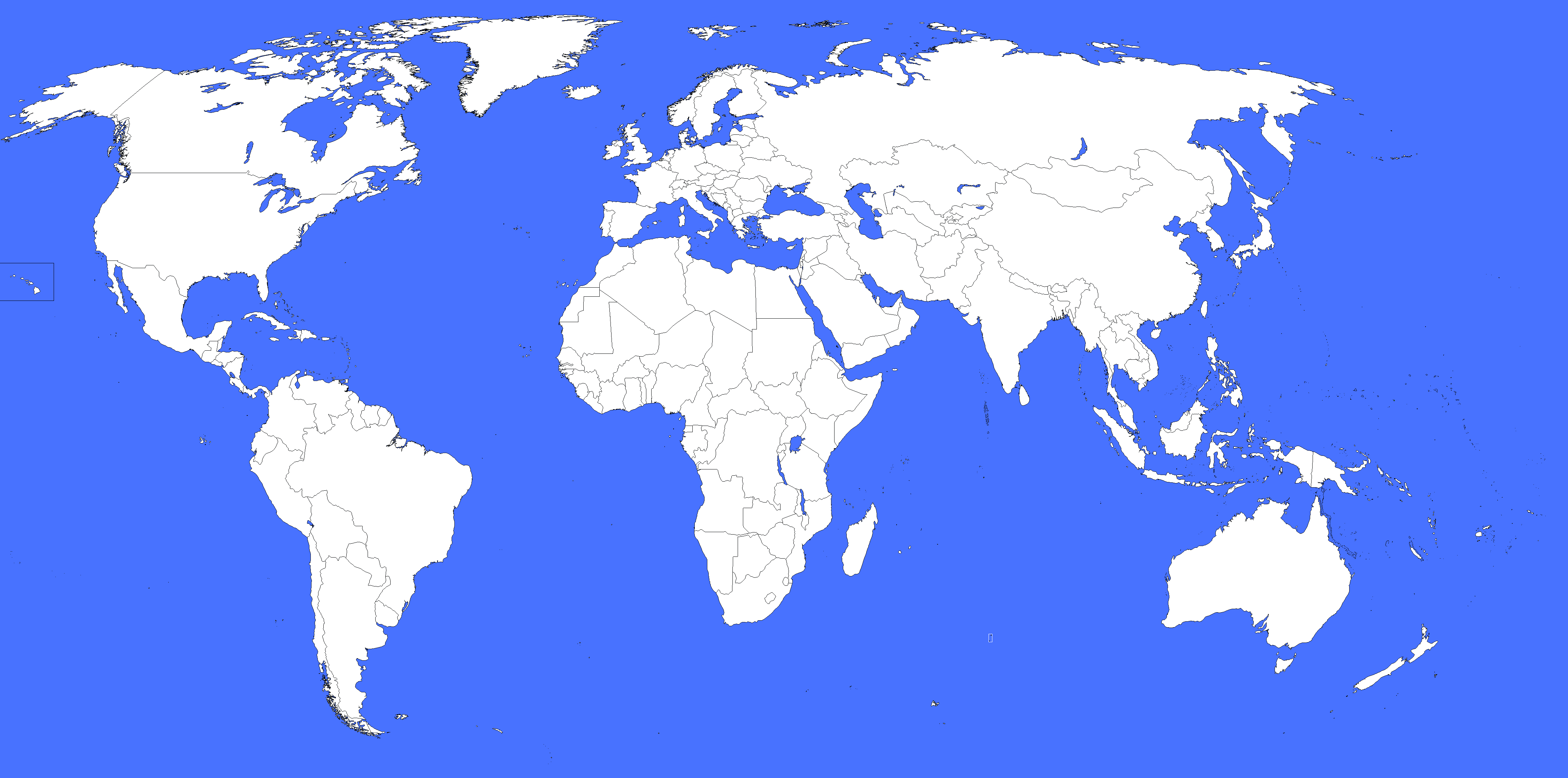 Carte du Monde vierge avec frontieres des pays