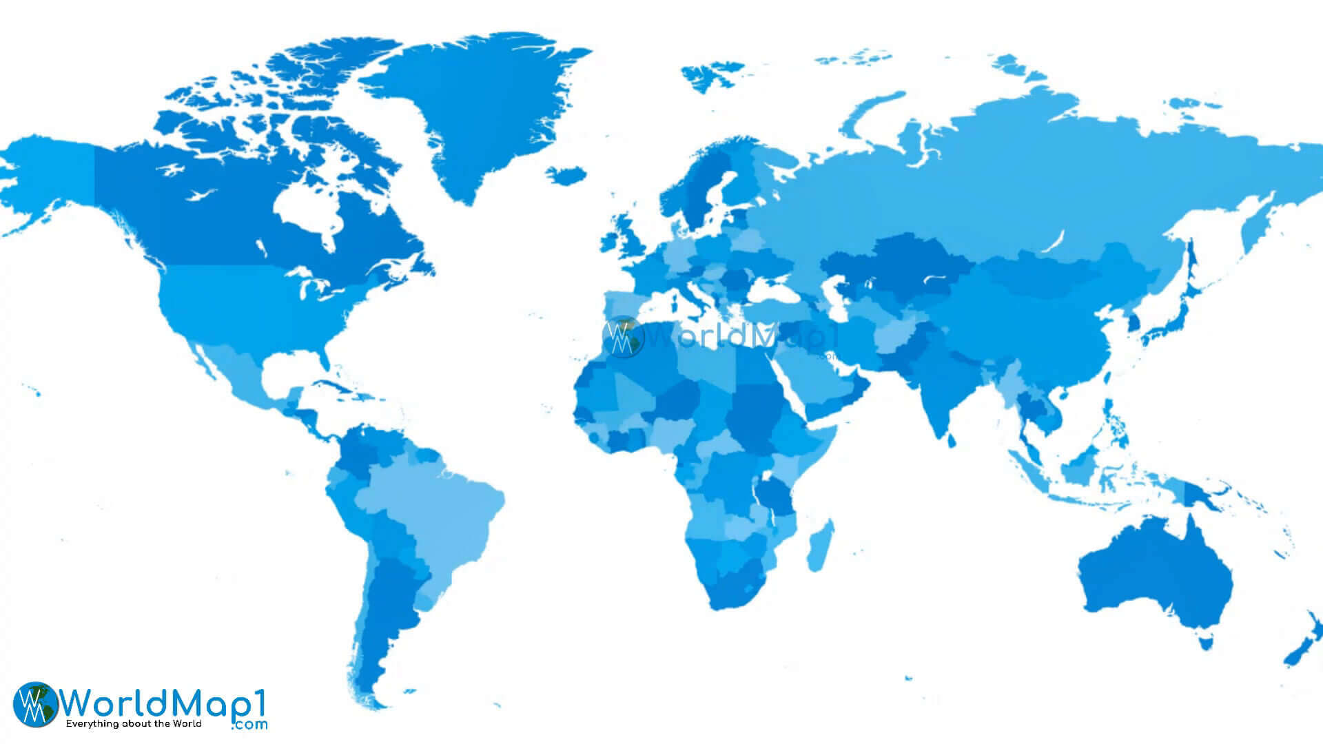 Carte du Monde vierge bleue