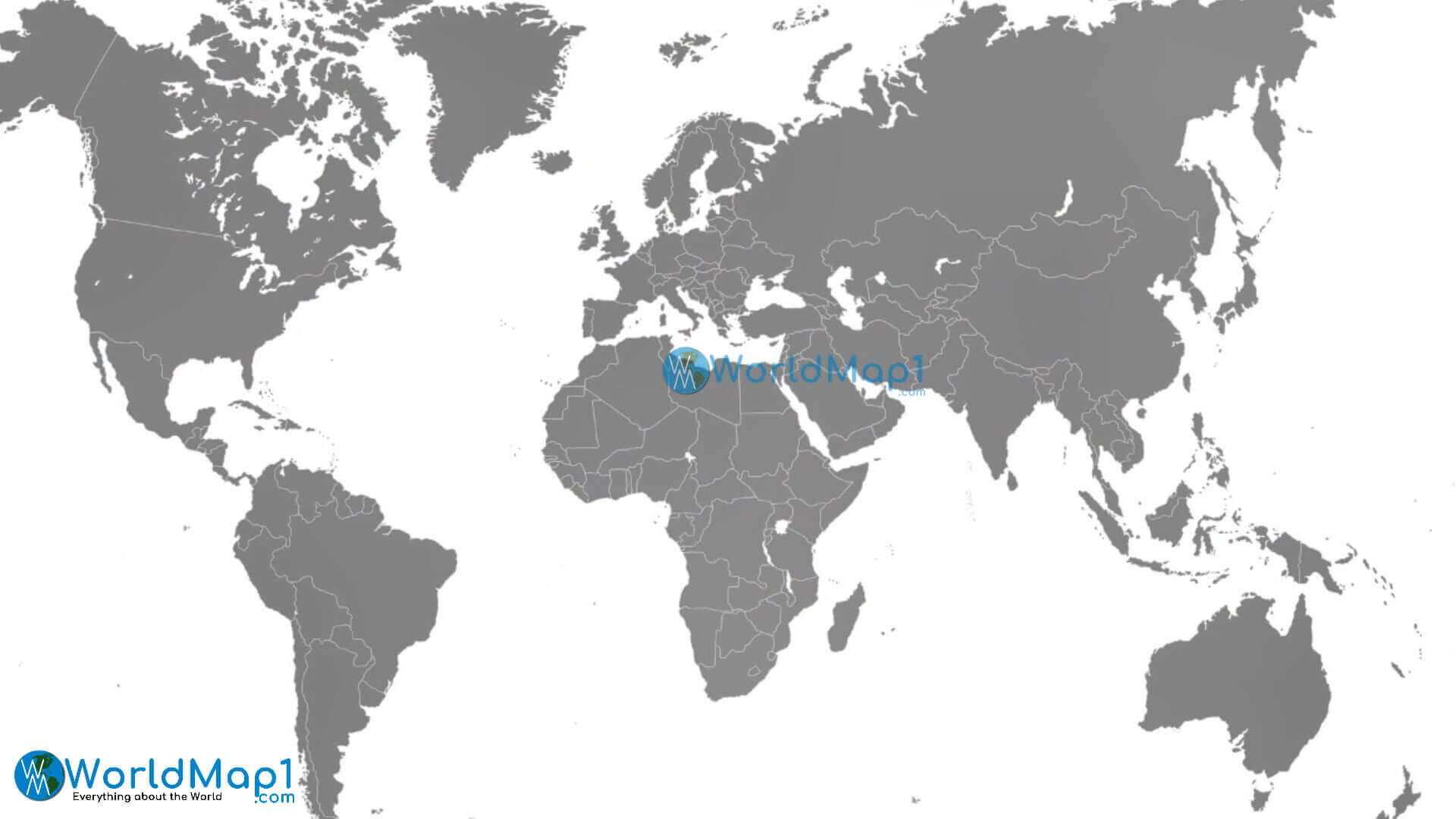 Carte du Monde vierge grise