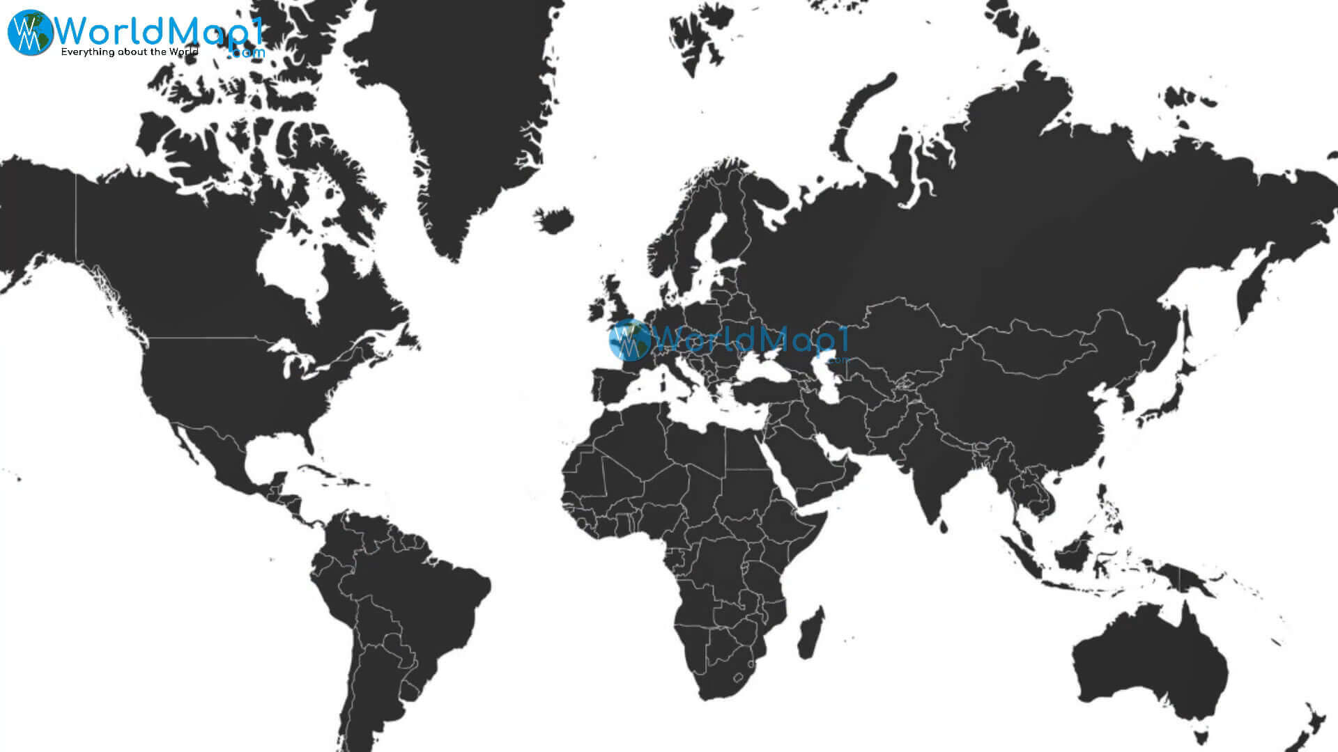 Carte du Monde vierge noire