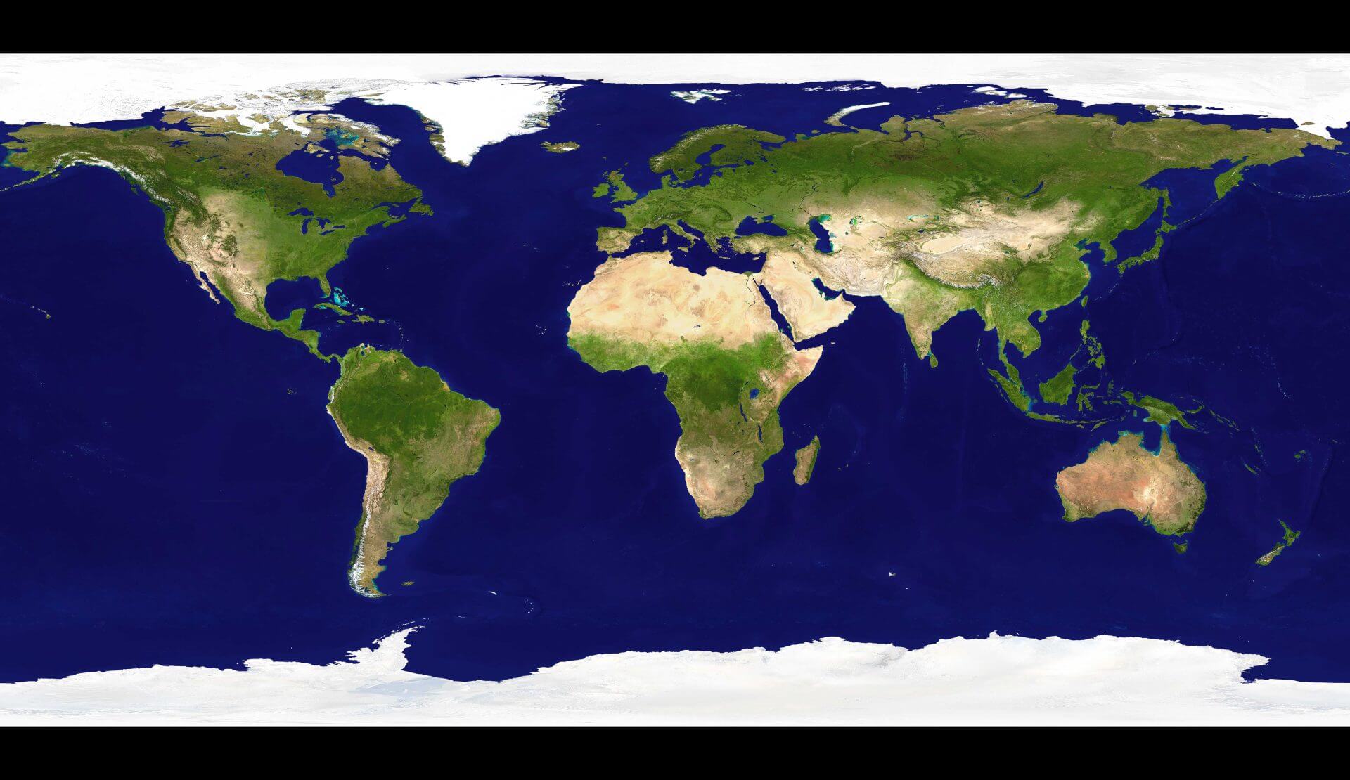 Carte satellite du Monde vierge