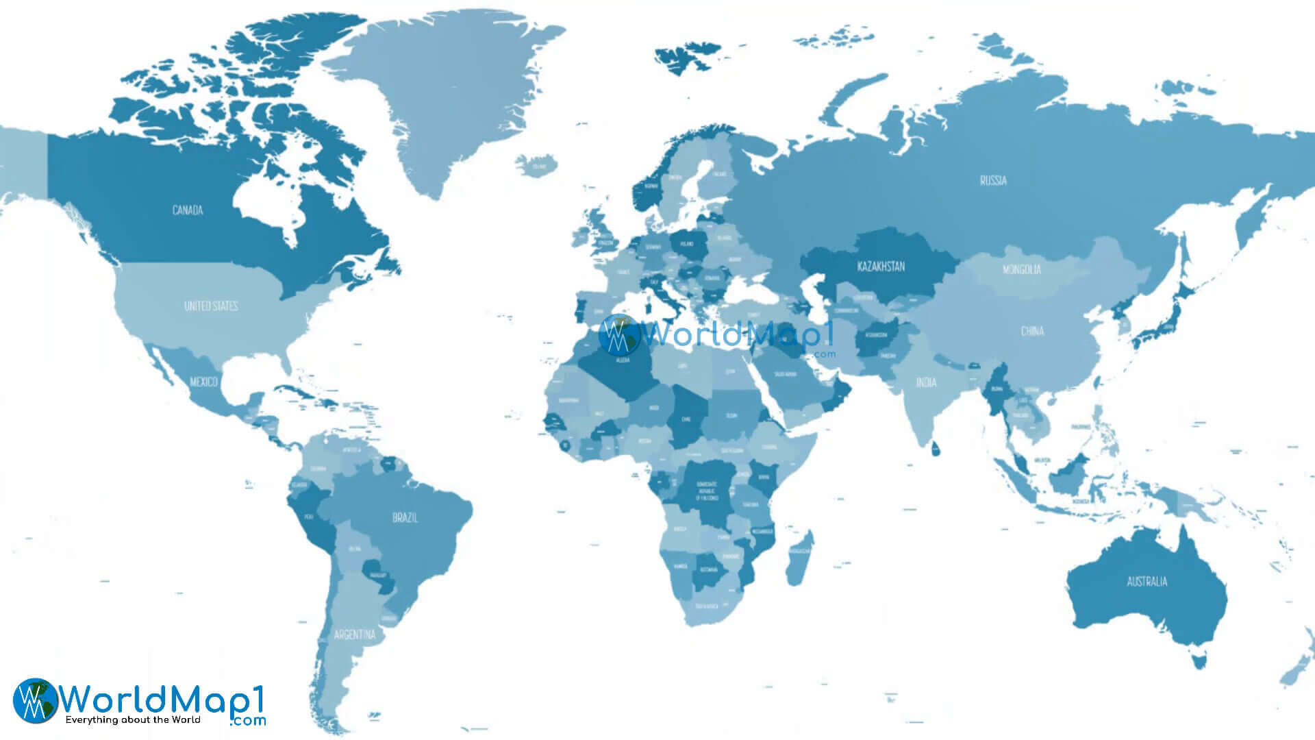 Grande Carte vierge des pays du Monde