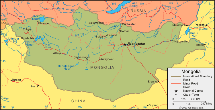 carte du mongolie