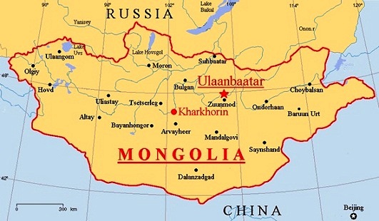 mongolie carte villes