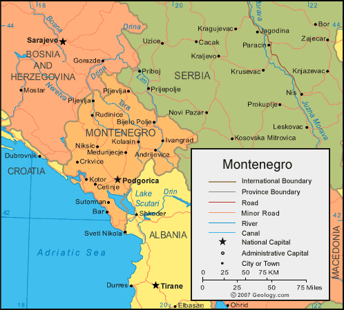 Carte de Montenegro