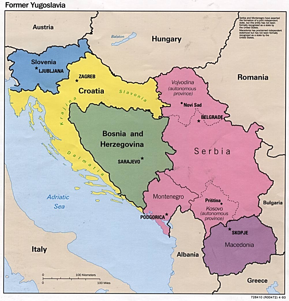 former yougoslavie montenegro carte