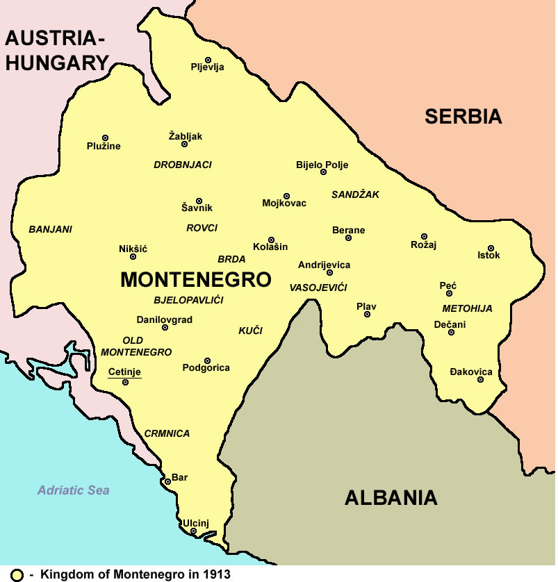 Montenegro Carte 1913