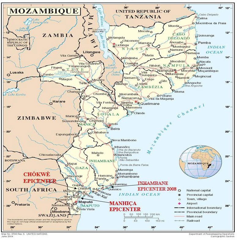 regions carte du mozambique