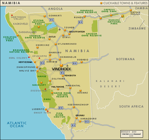 namibie carte windhoek