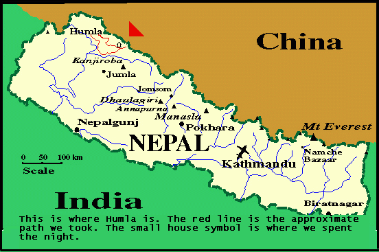 nepal carte inde chine