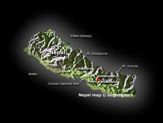 nepal satellite carte