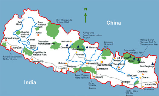 nepal regions carte