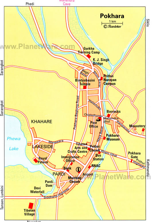 pokhara centre ville plan