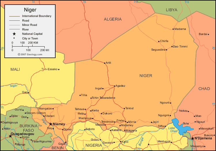carte du Niger