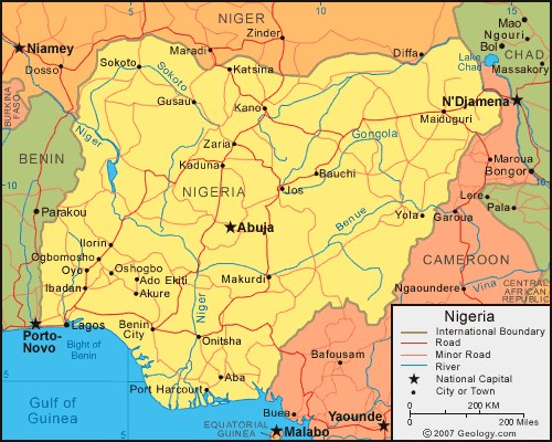 carte du nigeria