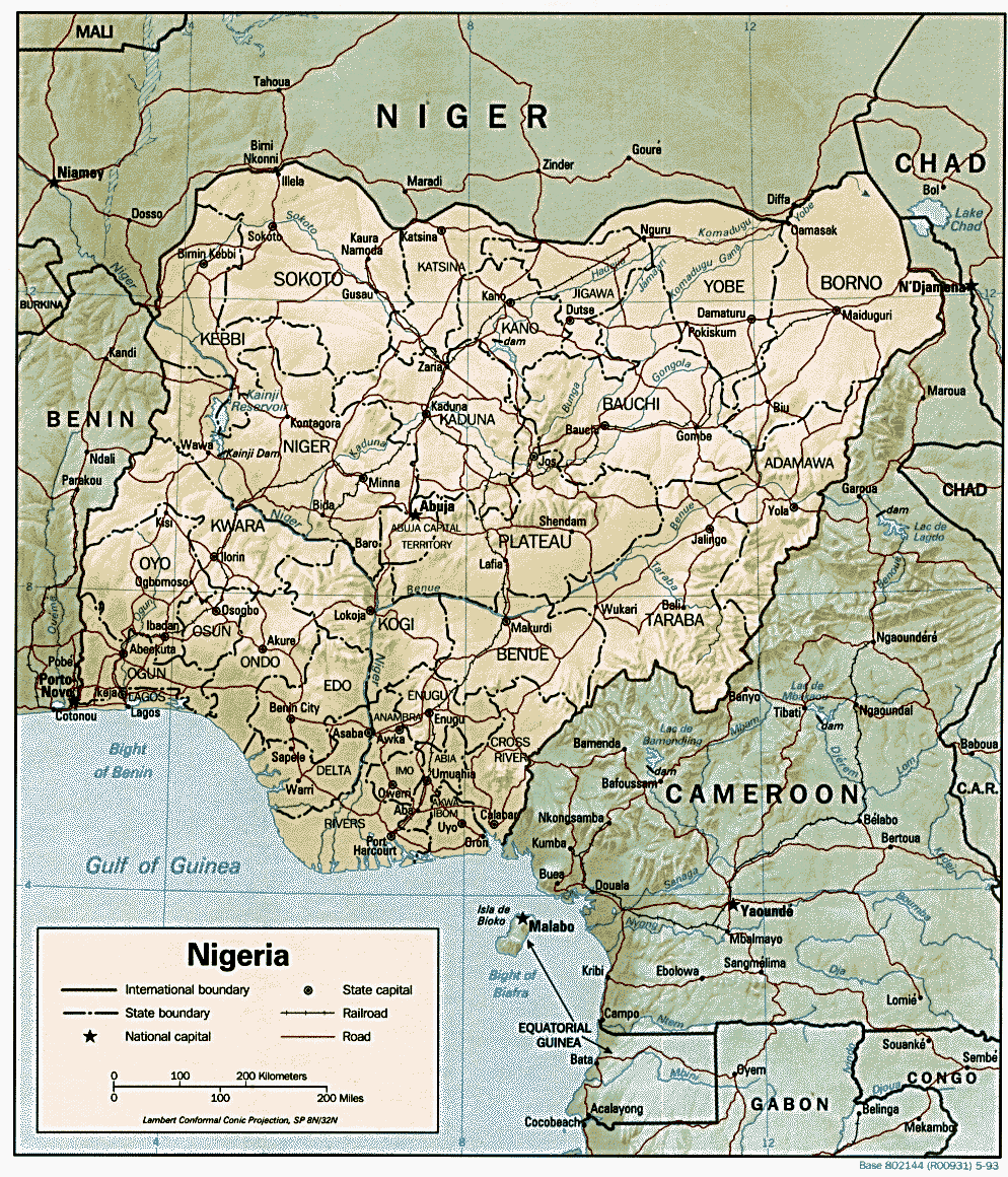 nigeria soulagement carte