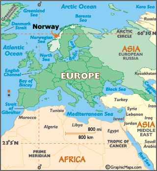 norvege carte europe