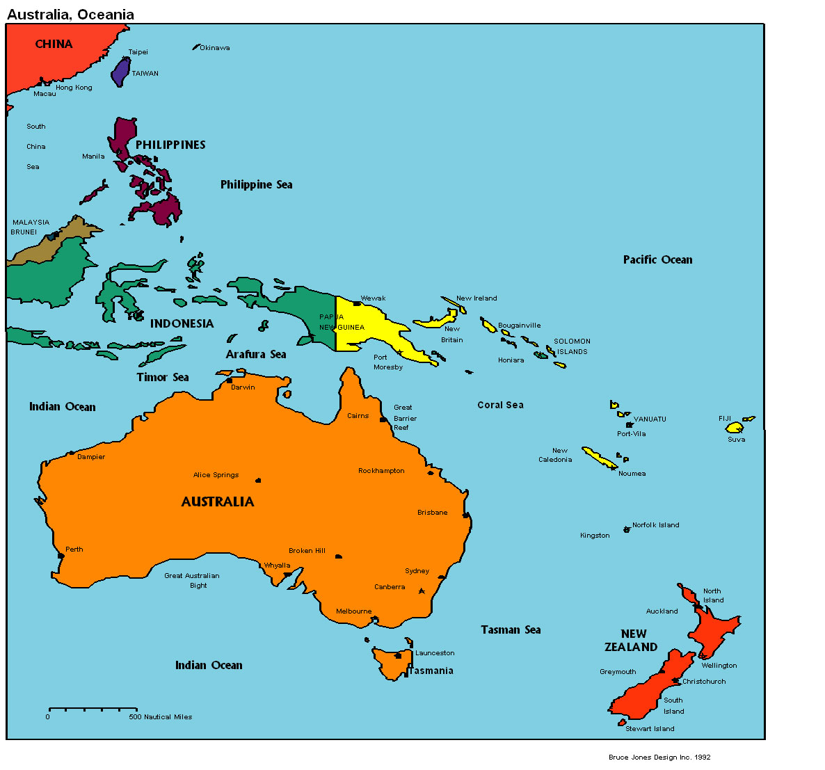 australie oceanie carte