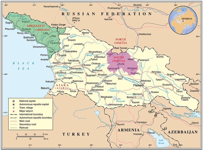 carte du Ossetie du Sud