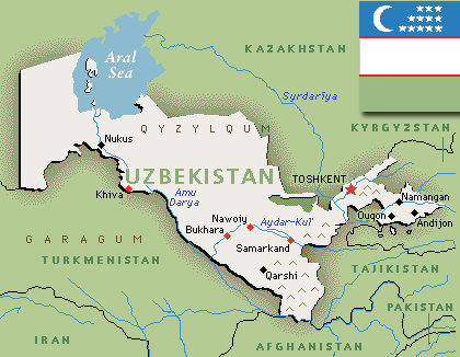 Ouzbékistan carte
