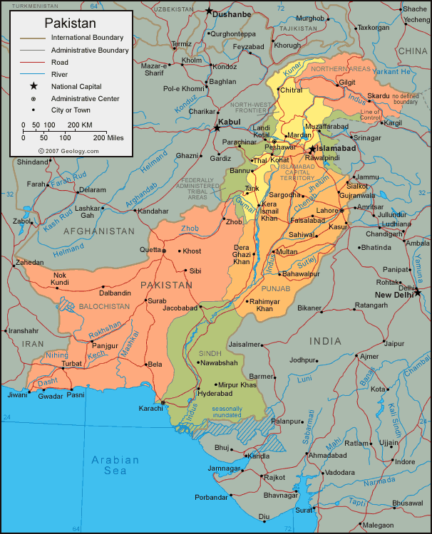 cartes du pakistan