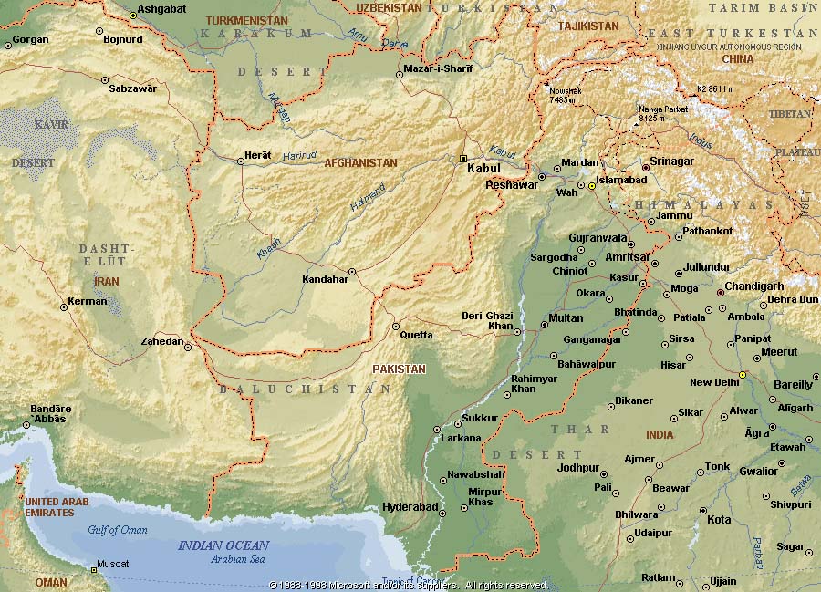 cartes du pakistan