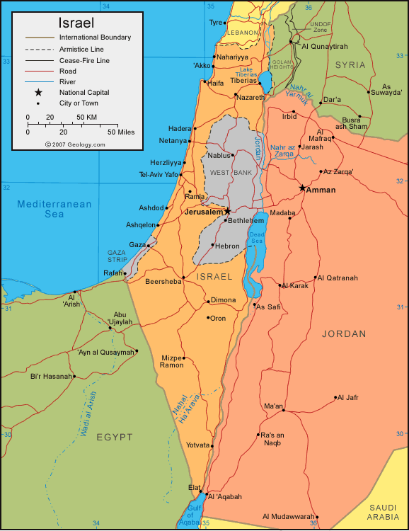 israel politique carte