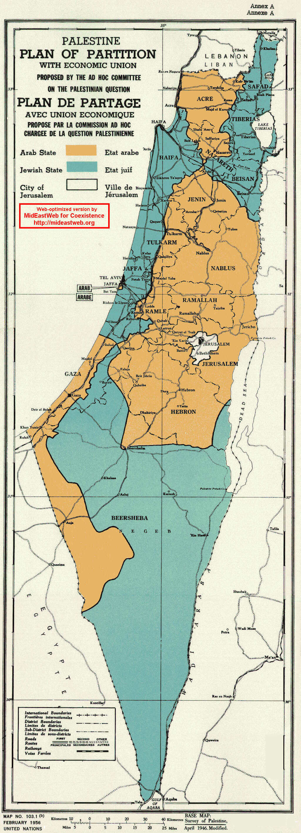 palestine partition carte 1947