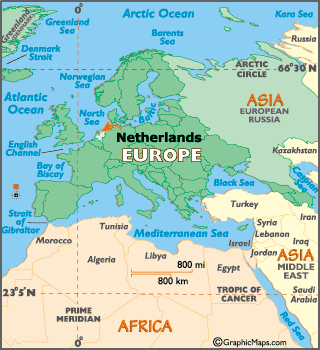 Pays Bas carte europe