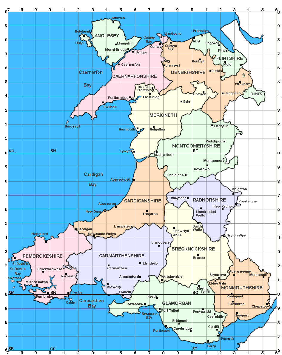 Pays de Galles villes carte