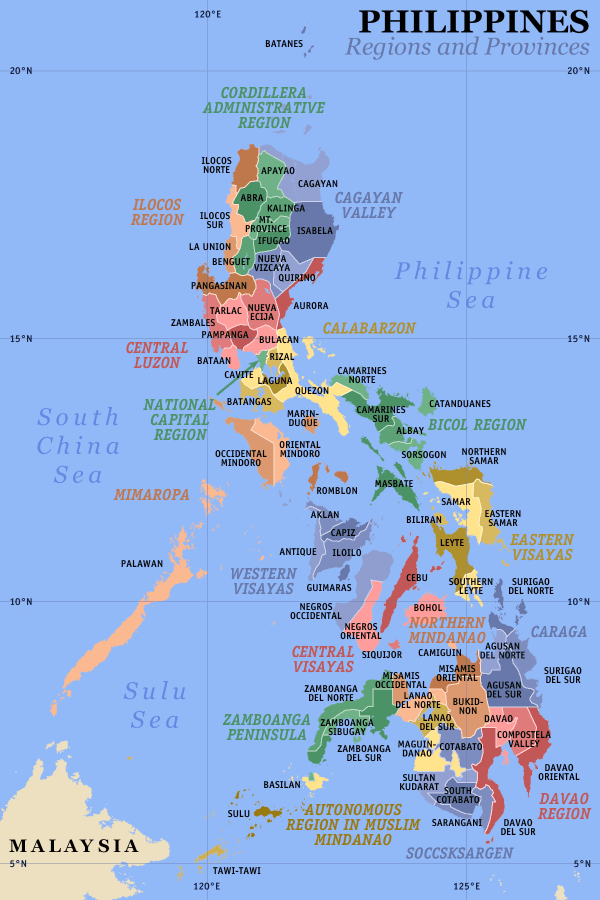 philippines regions provinces carte