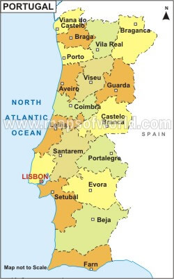 carte du portugal provinces