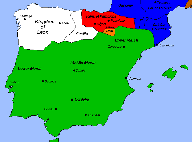 Carte du Portugal Andalus Umayyad Caliphate 720