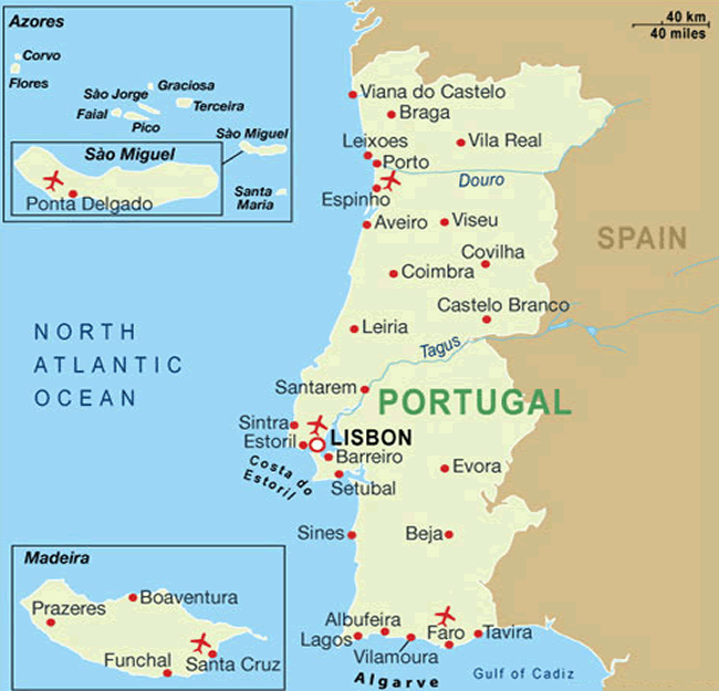 Portugal Carte Sao Miguel Madeira