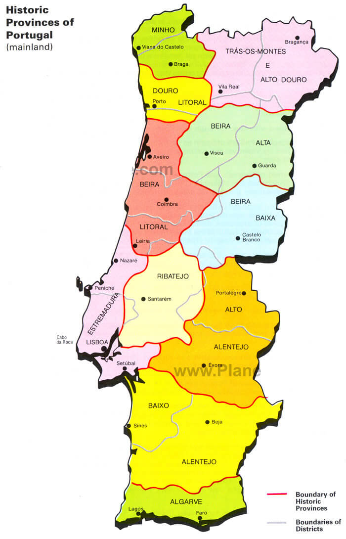 Carte des districts du #Portugal