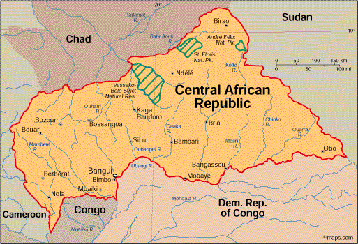 Republique Centrafricaine carte