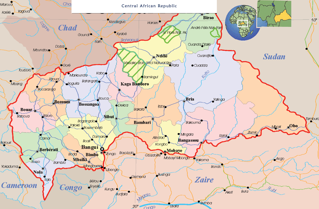 central afrique carte