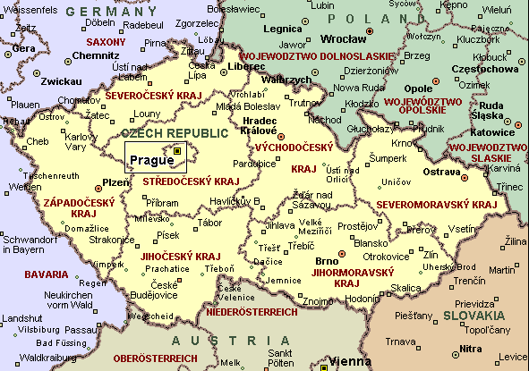 carte du Republique Tcheque