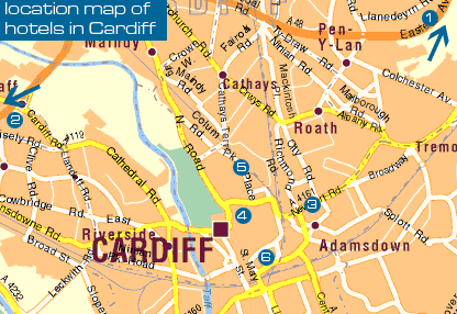 quartiers plan de Cardiff