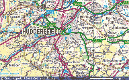 Huddersfield ville plan