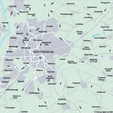 regions plan de Nottingham