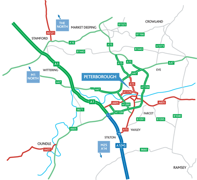 Peterborough itineraire plan