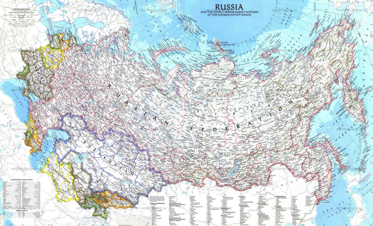 carte du russie anglais