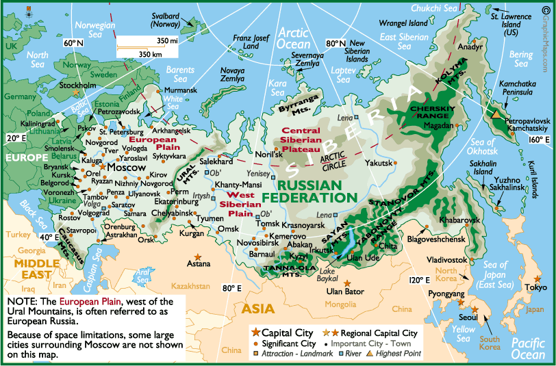 russie federation carte
