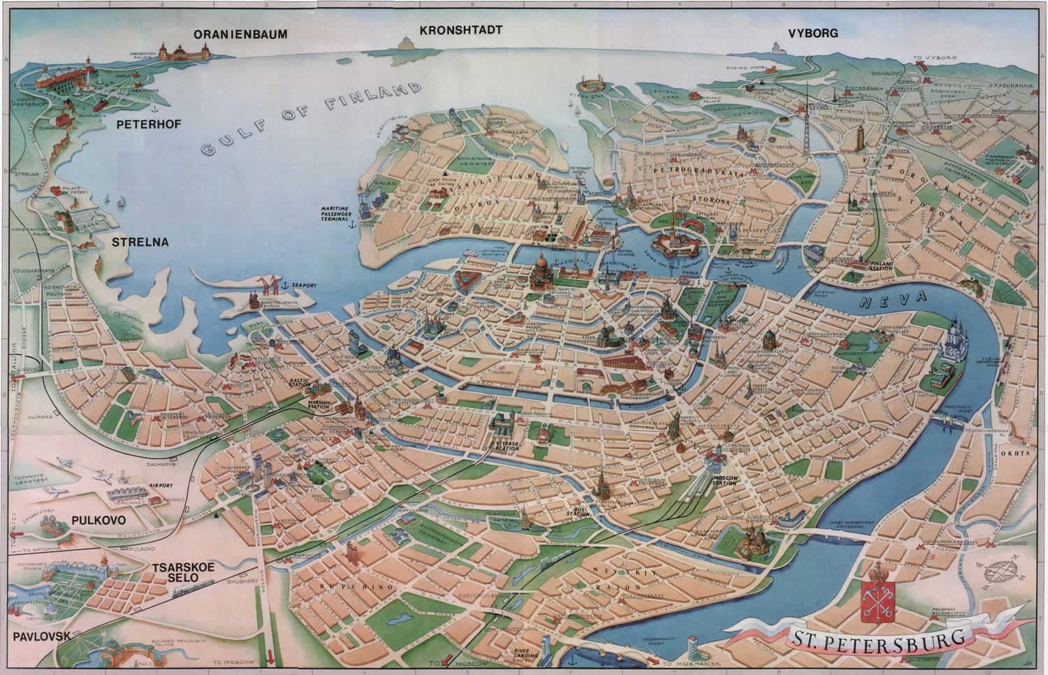 St Petersburg touristique plan