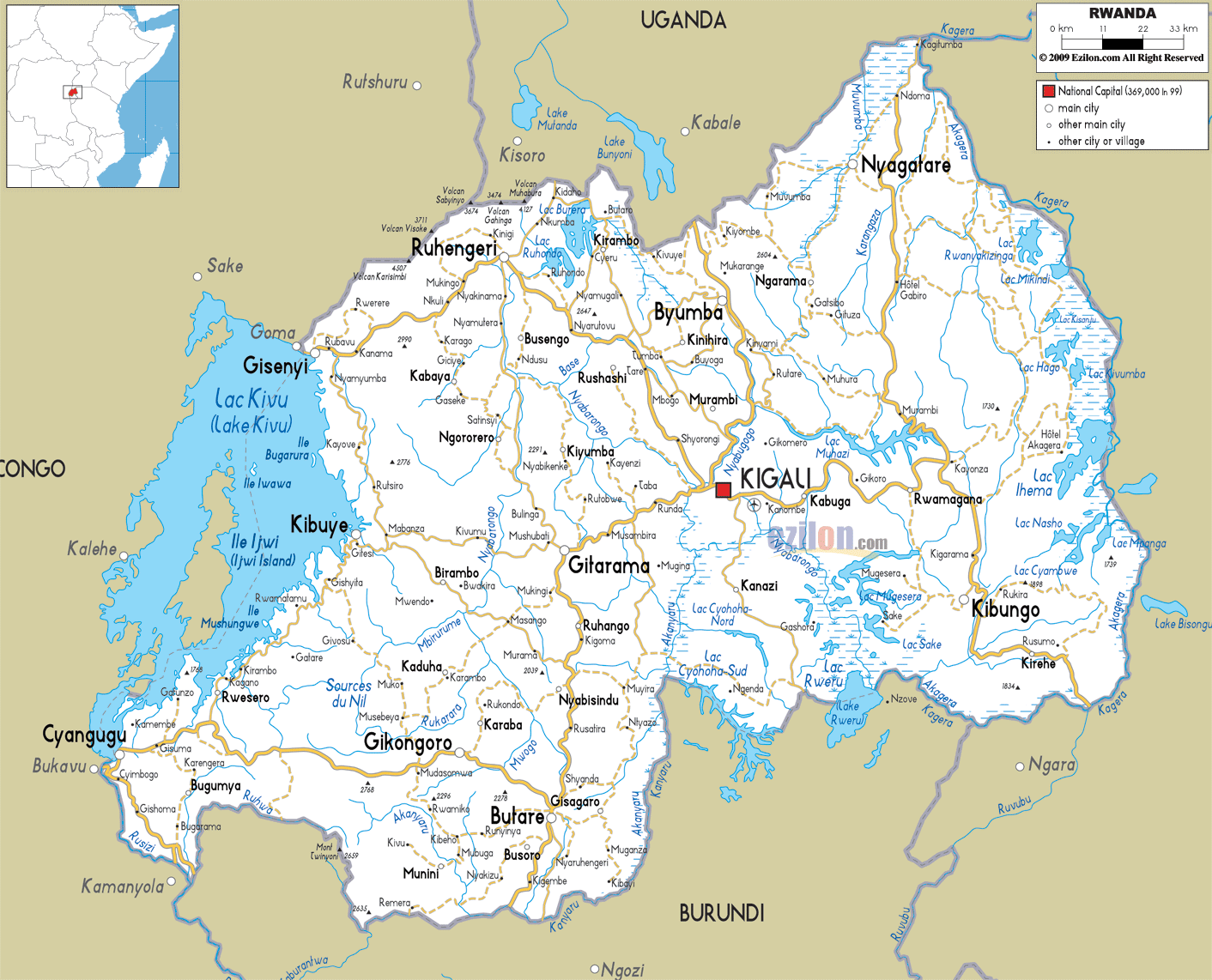 route carte du rwanda